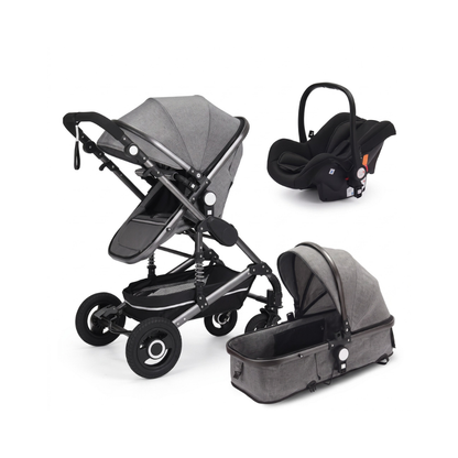 3-in-1 Baby Stroller Travel System with Reversible Seat and Baby Carrier