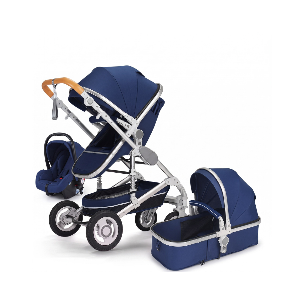 3-in-1 Baby Stroller Travel System with Reversible Seat and Baby Carrier
