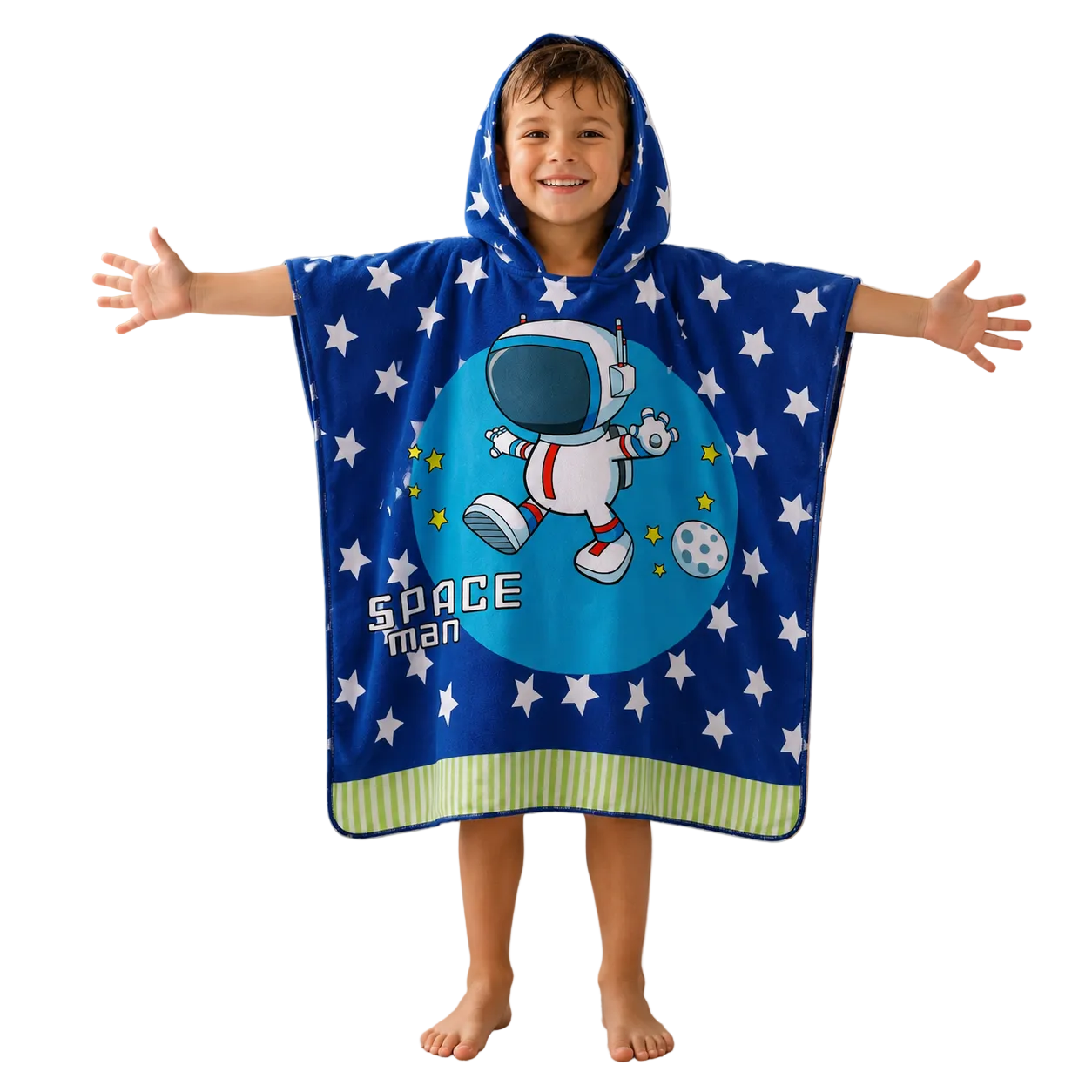 Kids Hooded Swim Towel Poncho, Quick-Dry Design