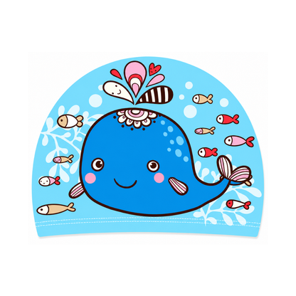 Kids Cartoon Printed Swimming Cap, Unicorn, Dolphin & Mermaid Designs
