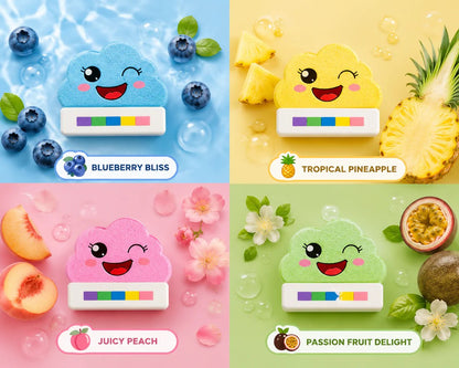Rainbow Bath Bombs for Kids, 4 Pack, Colorful Bath Fizz