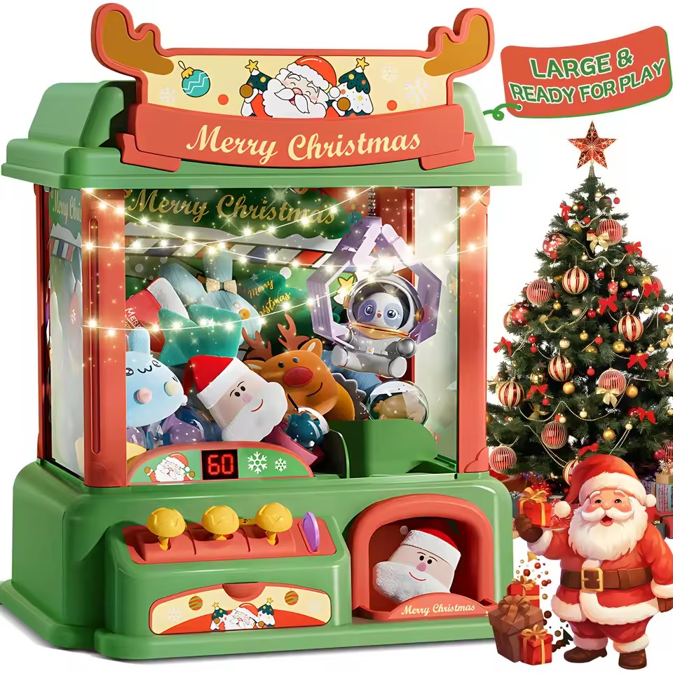 Kids Mini Claw Machine with Lights and Music, Special Christmas Edition