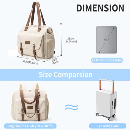 Convertible Diaper Bag Tote Backpack with Shoes Compartment and Laptop Sleeve