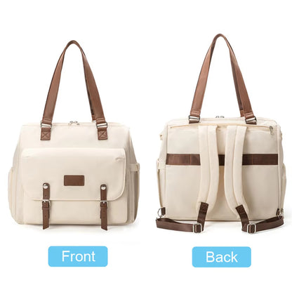 Convertible Diaper Bag Tote Backpack with Shoes Compartment and Laptop Sleeve