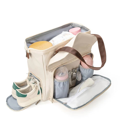 Convertible Diaper Bag Tote Backpack with Shoes Compartment and Laptop Sleeve
