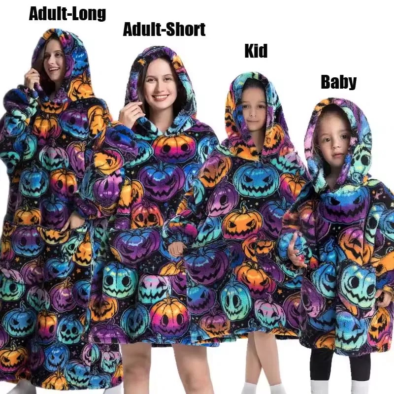 Oversized Sherpa Blanket Hoodie, Matching Sizes from Baby to Adult