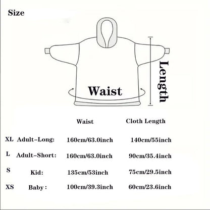 Oversized Sherpa Blanket Hoodie, Matching Sizes from Baby to Adult