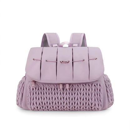 Knit Quilted Diaper Bag Backpack with Changing Pad and Insulated Pockets