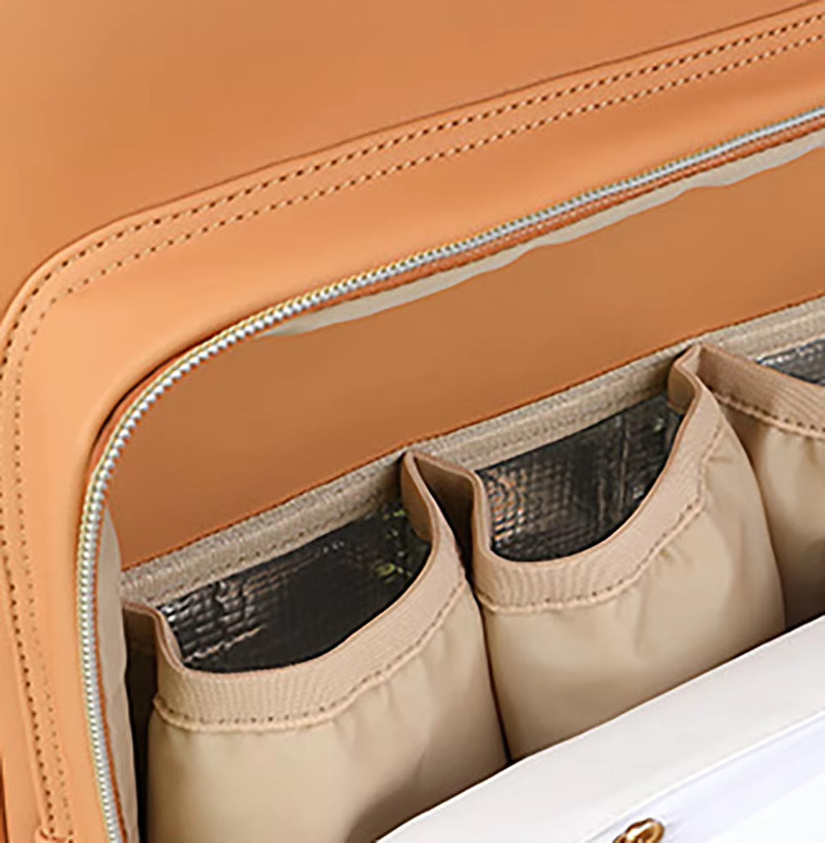 PU Leather Diaper Bag Backpack with Insulated Bottle Pockets and Wipes Pocket