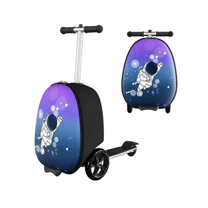 2-in-1 Kids Ride-On Scooter Suitcase with Adjustable Handle