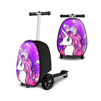 2-in-1 Kids Ride-On Scooter Suitcase with Adjustable Handle