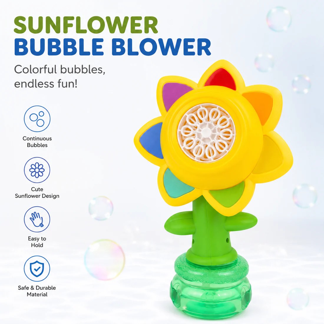Automatic Sunflower Bubble Machine for Kids