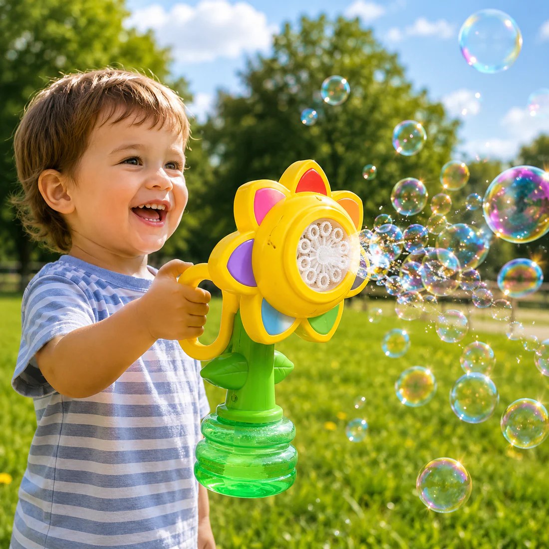 Automatic Sunflower Bubble Machine for Kids